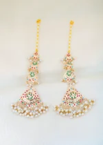 Navratna Nandini Kanchain Earrings (Yellow Gold) EAR001782 - Image 3