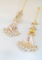 Navratna Nandini Kanchain Earrings (Yellow Gold) EAR001782 - Image 4