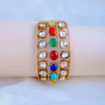 Navratna Polki Bracelet (Victorian Gold) BRA000819