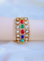Navratna Polki Bracelet (Victorian Gold) BRA000819