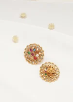 Navratna Polki Studs (Antique Gold) EAR000570 - Image 5
