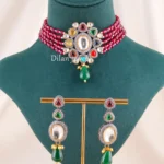 Navratna Royale Necklace Set (Black Rhodium) NEC002711