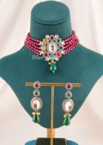 Navratna Royale Necklace Set (Black Rhodium) NEC002711