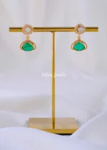 Nayantara Layered Green Polki Set (Antique Gold) NEC002152 - Image 4