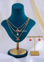 Nayantara Layered Ruby Polki Set (Antique Gold) NEC002153