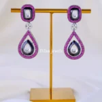 Nira Noir Ruby Danglers (Antique Silver) EAR002089