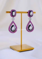 Nira Noir Ruby Danglers (Antique Silver) EAR002089 - Image 2