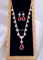 Nizam’s Grace Ruby Necklace Set (Yellow Gold) NEC002114