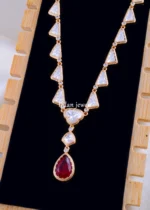 Nizam’s Grace Ruby Necklace Set (Yellow Gold) NEC002114 - Image 2
