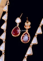 Nizam’s Grace Ruby Necklace Set (Yellow Gold) NEC002114 - Image 3