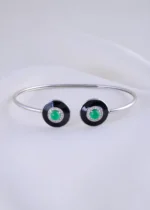 Noir Halo Green Bracelet (Silver) BRA001859 - Image 2
