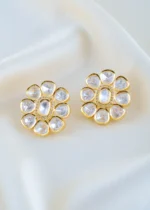 Noor Blossom Polki Studs (Yellow Gold) EAR001609 - Image 2