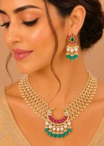 Noor Chand Necklace Set (Yellow Gold) NEC002719 - Image 4