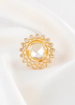 Noor-E-Kundan Statement Ring (Yellow Gold) RING02497
