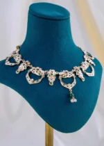 Noor Emerald Jadau Necklace Set (Yellow Gold) NEC002156 - Image 3