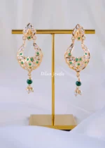 Noor Emerald Jadau Necklace Set (Yellow Gold) NEC002156 - Image 4