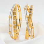 Noor Luxe Dual-Tone Bangles (Yellow Gold) BAN002727