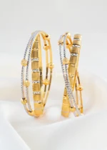 Noor Luxe Dual-Tone Bangles (Yellow Gold) BAN002727