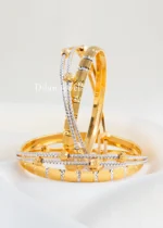 Noor Luxe Dual-Tone Bangles (Yellow Gold) BAN002727 - Image 2