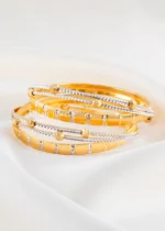 Noor Luxe Dual-Tone Bangles (Yellow Gold) BAN002727 - Image 3