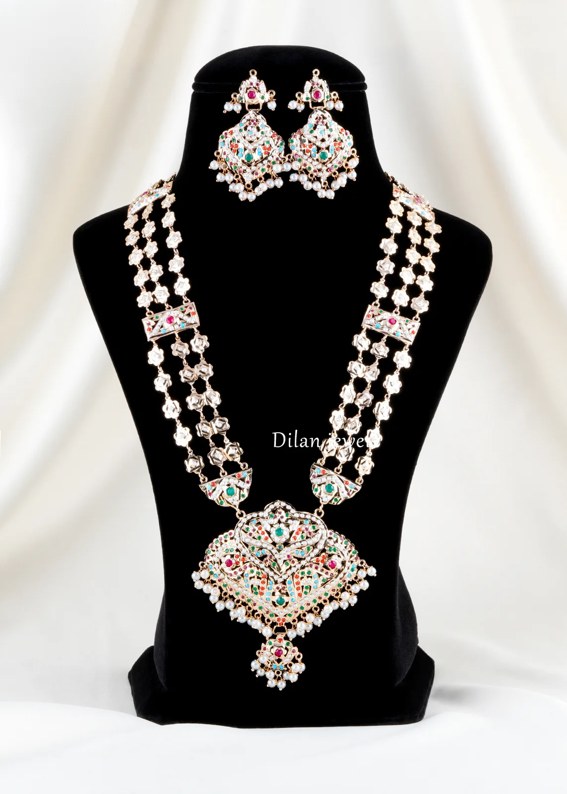 Noor-Mahal-Heritage-necklace-set-Micron-Gold-NEC002620 Noor Mahal Heritage necklace set (Micron Gold) NEC002620 - Image 1