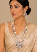 Noor Mahal Heritage necklace set (Micron Gold) NEC002620 - Image 4