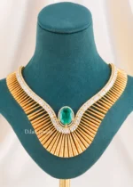 Noor Majesty Necklace Set (Antique Gold) NEC002679 - Image 2