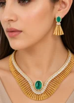 Noor Majesty Necklace Set (Antique Gold) NEC002679 - Image 4