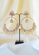 Noor Navratna Chandbali (Yellow Gold) EAR001655