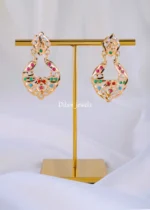Noor Navratna Jadau Necklace Set (Yellow Gold) NEC002154 - Image 3