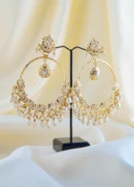 Noor Pearl Chandbali (Yellow Gold) EAR001656 - Image 3