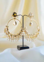Noor Pearl Chandbali (Yellow Gold) EAR001656 - Image 4