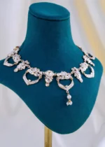 Noor Pearl Jadau Necklace Set (Yellow Gold) NEC002155 - Image 2