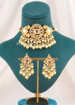 Noor Pearl Necklace Set (Yellow Gold) NEC002712
