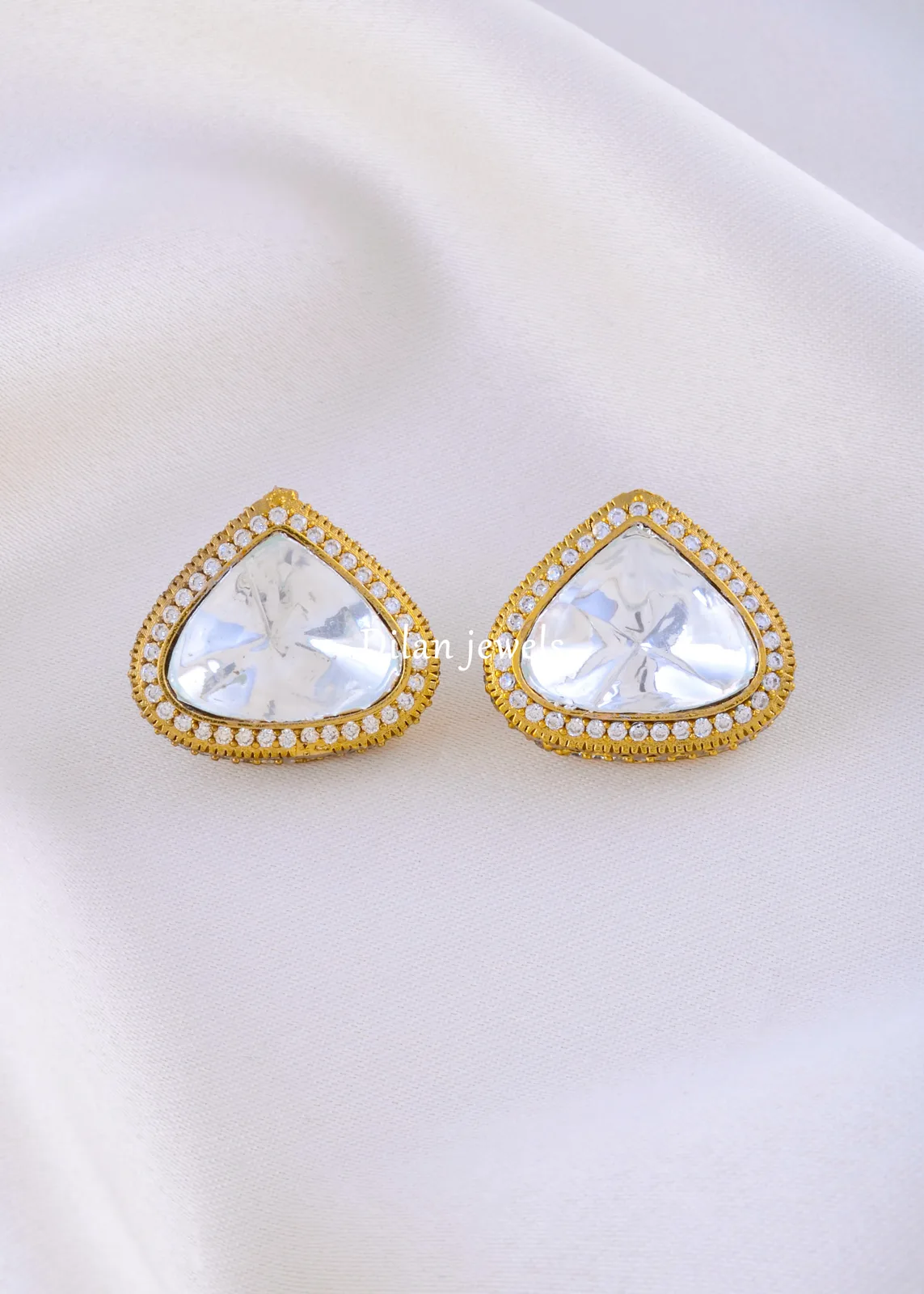 Noor-Polki-Studs-Victorian-EAR002140a Noor Polki Studs (Victorian) EAR002140 - Image 1