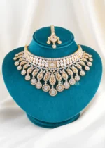 Noor Royale Bridal necklace set (Yellow Gold) NEC002619 - Image 2