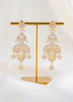 Noor Royale Bridal necklace set (Yellow Gold) NEC002619 - Image 3