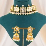 Noorika Pearl Choker Necklace Set (Yellow Gold) NEC002675