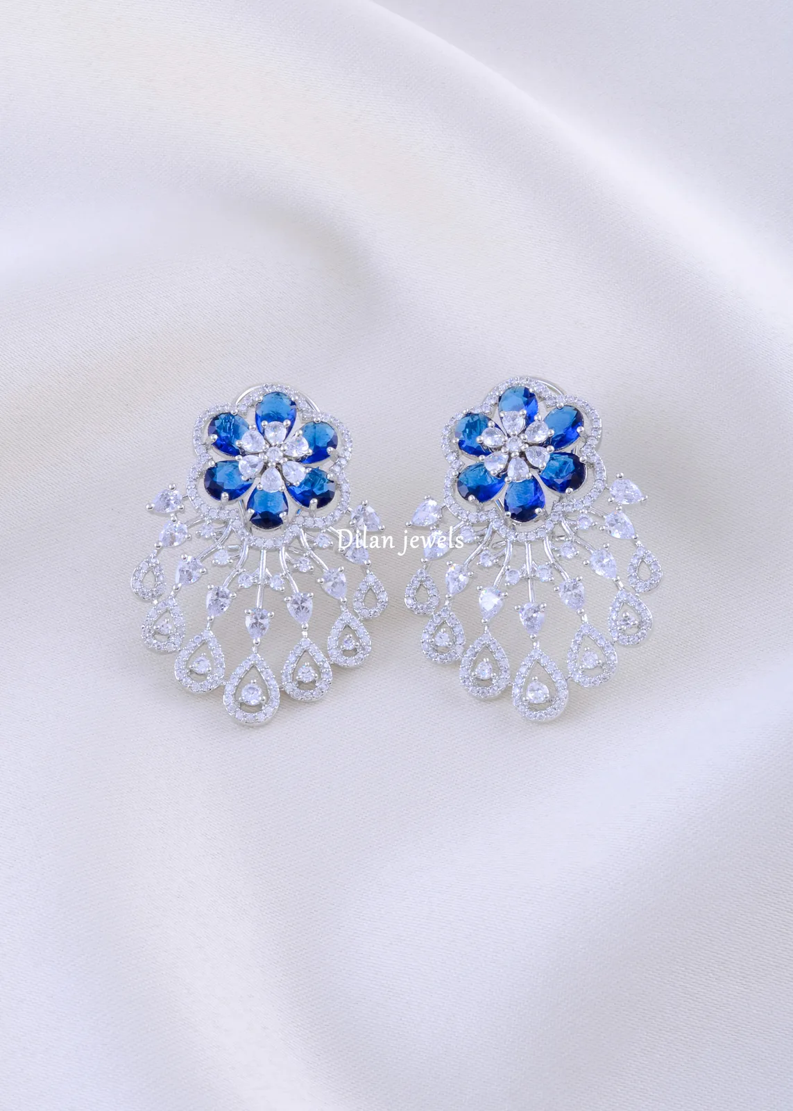 Ocean-Radiance-Chandelier-Earrings-Silver-EAR002289a Ocean Radiance Chandelier Earrings (Silver) EAR002289 - Image 1