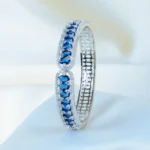 Oval Blue Sapphire Bracelet (Silver) BRA001145