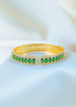 Oval Green Bracelet (Yellow Gold) BRA001143 - Image 2