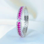 Oval Ruby Bracelet (Silver) BRA001147