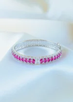 Oval Ruby Bracelet (Silver) BRA001147 - Image 2