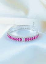 Oval Ruby Bracelet (Silver) BRA001147 - Image 3