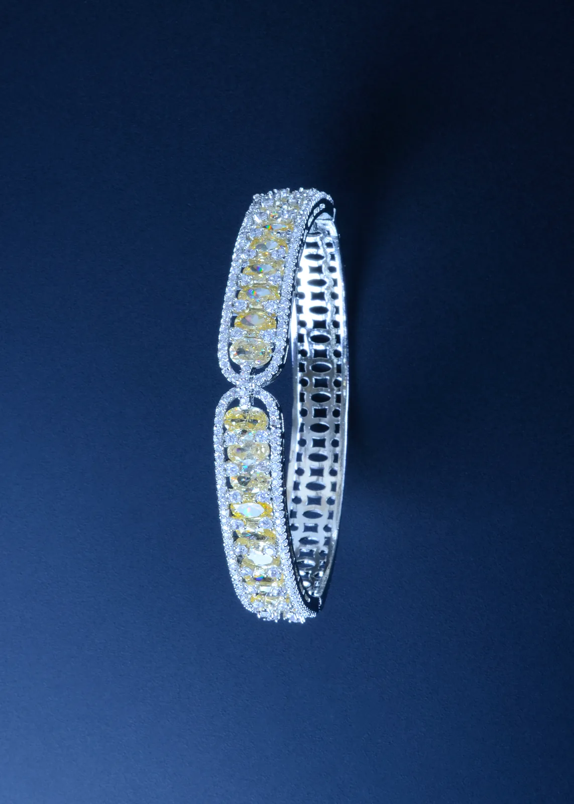 Oval-Yellow-Sapphire-Bracelet-Silver-BRA001186a Oval Yellow Sapphire Bracelet (Silver) BRA001186 - Image 1