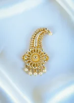 Pachi Kundan Pearl Kalgi for Men (Yellow Gold) KALGI1121 - Image 2