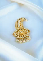 Pachi Kundan Pearl Kalgi for Men (Yellow Gold) KALGI1121 - Image 3