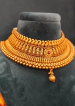 Paisley Choker Set with Mangtika (Antique Gold)- NEC000005 - Image 2