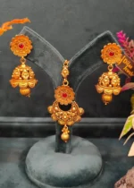 Paisley Choker Set with Mangtika (Antique Gold)- NEC000005 - Image 3