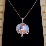 Panther Mother Of Pearl Locket with Chain (Rose Gold) NEC001075